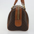 CELINE Macadam Canvas Boston Bag PVC Leder Braun Gold Auth BA13029-4