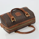 CELINE Macadam Canvas Boston Bag PVC Leder Braun Gold Auth BA13029-6