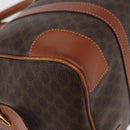 CELINE Macadam Canvas Boston Bag PVC Leder Braun Gold Auth BA13030-9