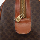 CELINE Macadam Canvas Boston Bag PVC Leder Braun Gold Auth BA13030-10