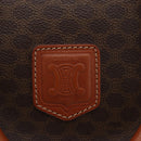 CELINE Macadam Canvas Boston Bag PVC Leder Braun Gold Auth BA13030-17