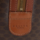 CELINE Macadam Canvas Boston Bag PVC Leder Braun Gold Auth BA13030-18