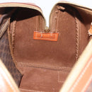 CELINE Macadam Canvas Boston Bag PVC Leder Braun Gold Auth BA13030-19