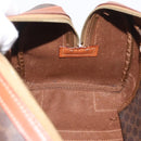 CELINE Macadam Canvas Boston Bag PVC Leder Braun Gold Auth BA13030-20