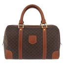 CELINE Macadam Canvas Boston Bag PVC Leder Braun Gold Auth BA13030-13