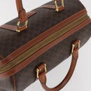 CELINE Macadam Canvas Boston Bag PVC Leder Braun Gold Auth BA13030-6