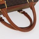 CELINE Macadam Canvas Boston Bag PVC Leder Braun Gold Auth BA13030-7