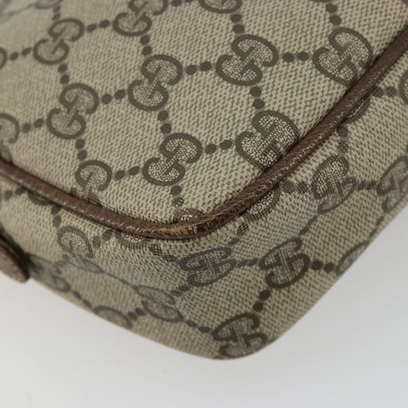 GUCCI GG Supreme Umhängetasche PVC Beige Gold Auth BA13033