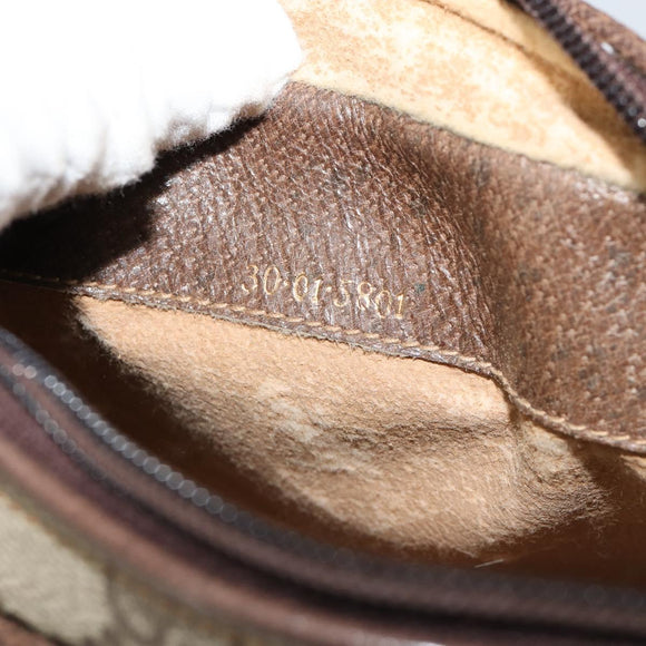 GUCCI GG Supreme Umhängetasche PVC Beige Gold Auth BA13033