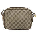 GUCCI GG Supreme Umhängetasche PVC Beige Gold Auth BA13033-2