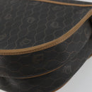 Christian Dior Honeycomb Canvas Umhängetasche PVC Schwarz Gold Auth BA13036-15