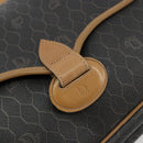 Christian Dior Honeycomb Canvas Umhängetasche PVC Schwarz Gold Auth BA13036-17