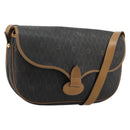 Christian Dior Honeycomb Canvas Umhängetasche PVC Schwarz Gold Auth BA13036-1