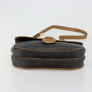 Christian Dior Honeycomb Canvas Umhängetasche PVC Schwarz Gold Auth BA13036-5
