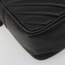 CHANEL V Stitch Chain Shoulder Bag Lamb Skin Black Gold CC Auth BA13037-11