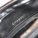 CHANEL V Stitch Chain Shoulder Bag Lamb Skin Black Gold CC Auth BA13037-16