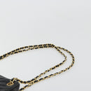 CHANEL V Stitch Chain Shoulder Bag Lamb Skin Black Gold CC Auth BA13037-8