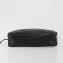 CHANEL V Stitch Chain Shoulder Bag Lamb Skin Black Gold CC Auth BA13037-9