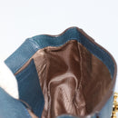 Chloe Chain Elsie Shoulder Bag Leather Navy Gold Auth BA13039A-19