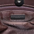 BURBERRY Nova Check Hand Bag PVC Leather Beige Silver Auth BA1304-17