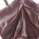 BURBERRY Nova Check Hand Bag PVC Leather Beige Silver Auth BA1304-18