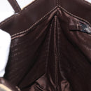BURBERRY Nova Check Hand Bag PVC Leather Beige Silver Auth BA1304-19