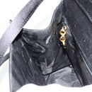 Salvatore Ferragamo Vala Schoudertas Satijn Zwart Goud Auth BA13042A-19