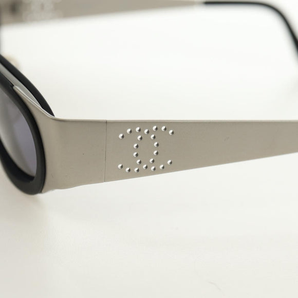 CHANEL COCO Mark Sunglasses metal Silver CC Auth BA13043M