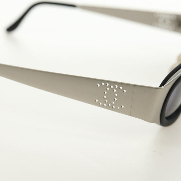CHANEL COCO Mark Sunglasses metal Silver CC Auth BA13043M