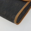 Christian Dior Honeycomb Canvas Chain Shoulder Bag PVC Black Gold Auth BA13044-9