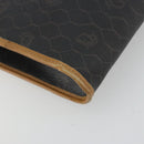 Christian Dior Honeycomb Canvas Chain Shoulder Bag PVC Black Gold Auth BA13044-16