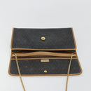 Christian Dior Honeycomb Canvas Chain Shoulder Bag PVC Black Gold Auth BA13044-11