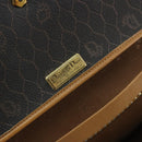 Christian Dior Honeycomb Canvas Chain Shoulder Bag PVC Black Gold Auth BA13044-19