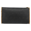 Christian Dior Honeycomb Canvas Chain Shoulder Bag PVC Black Gold Auth BA13044-2