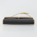 Christian Dior Honeycomb Canvas Chain Shoulder Bag PVC Black Gold Auth BA13044-5