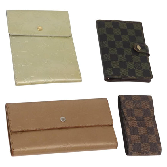 LOUIS VUITTON Monogram Vernis Planner 4-delige set Beige LV Auth BA13050