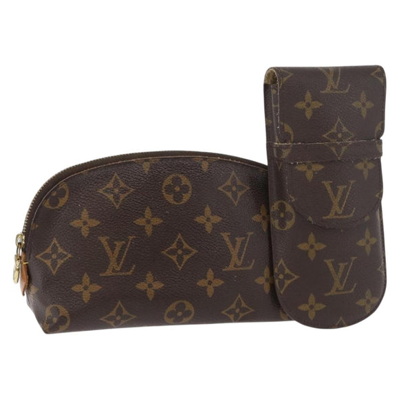 LOUIS VUITTON Monogram Pouch 2 Set LV Auth BA13051