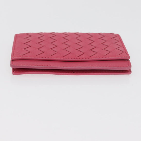 BOTTEGA VENETA INTRECCIATO Portemonnee Leer 2 Set Geel Roze Auth BA13054