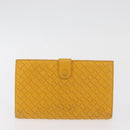 BOTTEGA VENETA INTRECCIATO Portemonnee Leer 2 Set Geel Roze Auth BA13054-2