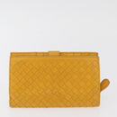 BOTTEGA VENETA INTRECCIATO Portemonnee Leer 2 Set Geel Roze Auth BA13054-3