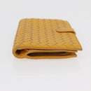 BOTTEGA VENETA INTRECCIATO Portemonnee Leer 2 Set Geel Roze Auth BA13054-4