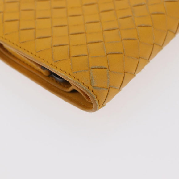 BOTTEGA VENETA INTRECCIATO Portemonnee Leer 2 Set Geel Roze Auth BA13054