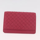 BOTTEGA VENETA INTRECCIATO Portemonnee Leer 2 Set Geel Roze Auth BA13054-9