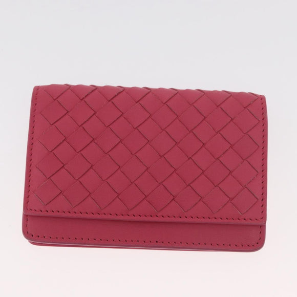 BOTTEGA VENETA INTRECCIATO Portemonnee Leer 2 Set Geel Roze Auth BA13054