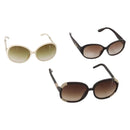 Chloe Sunglasses plastic 3 Set Brown White Auth BA13058-1