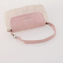 Salvatore Ferragamo Hand Bag Nylon Leather 2 Set White Pink Auth BA13059-13
