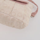 Salvatore Ferragamo Hand Bag Nylon Leather 2 Set White Pink Auth BA13059-16