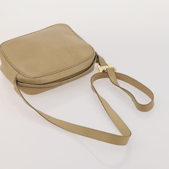 Salvatore Ferragamo Gancini Shoulder Bag Leather 2 Set White Beige Auth BA13060