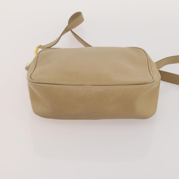 Salvatore Ferragamo Gancini Shoulder Bag Leather 2 Set White Beige Auth BA13060
