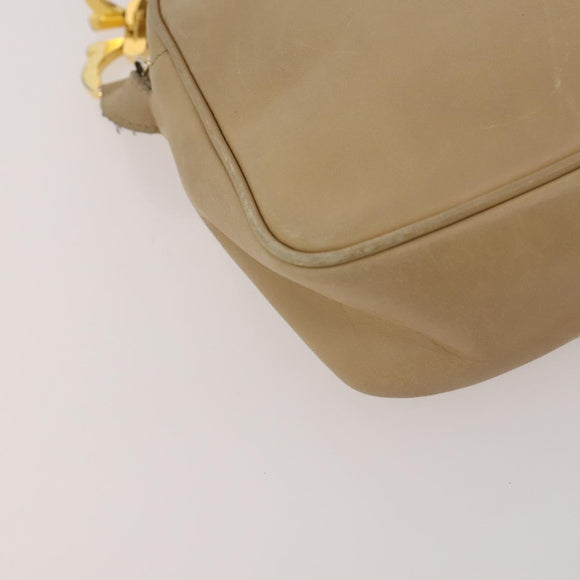 Salvatore Ferragamo Gancini Shoulder Bag Leather 2 Set White Beige Auth BA13060